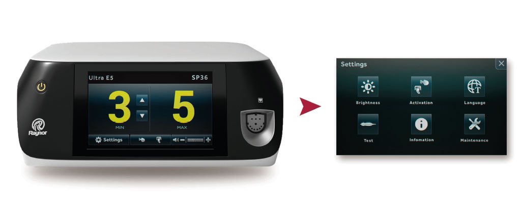 Generatore ad ultrasuoni Ultrasonic Surgical System Raynor Schermo touchscreen